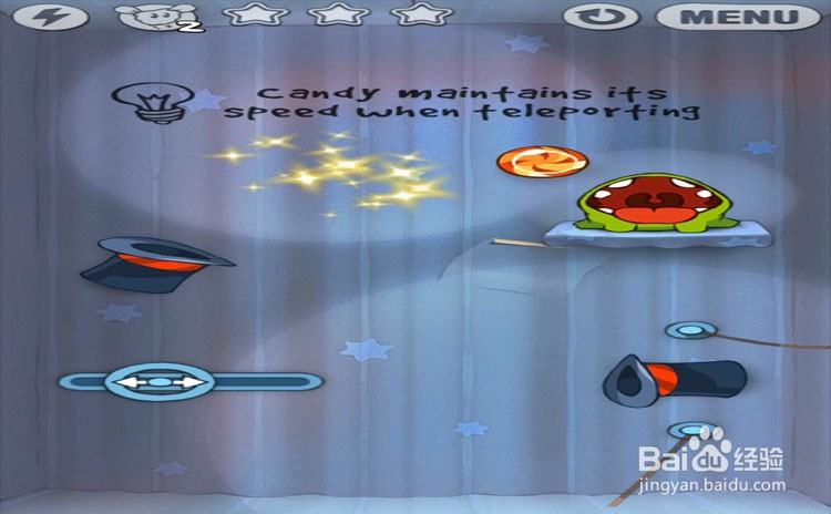 手机游戏割绳子level4-2、level4-3三星攻略