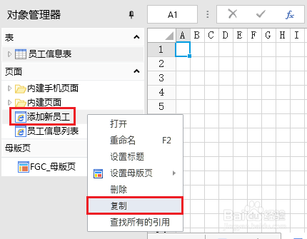 企业Web应用生成器活字格页面操作:对象管理器