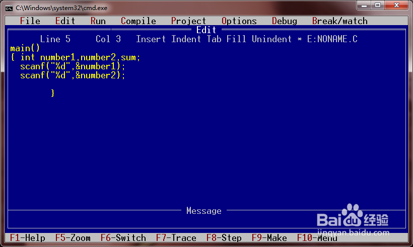 怎么利用Turbo C V2.0编写简程序