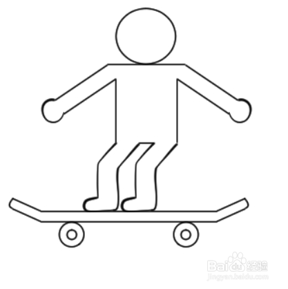 滑板怎么画简笔画男孩图片