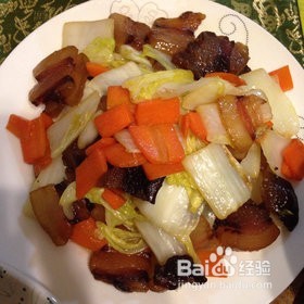 白菜炒腊肉的制作方法
