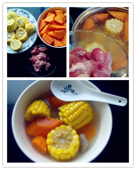 青红萝卜粟米排骨汤