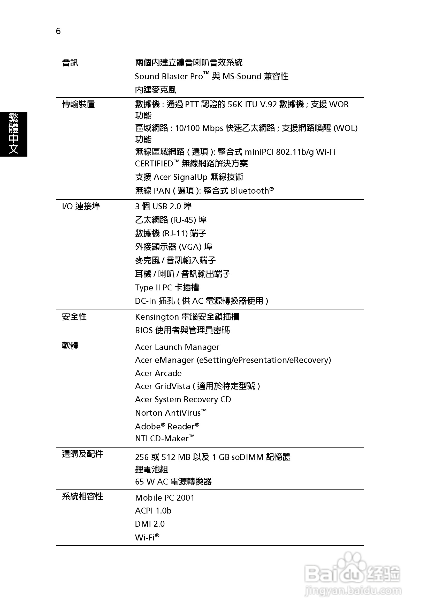 宏碁Aspire 5000系列笔记本使用说明书:[2]