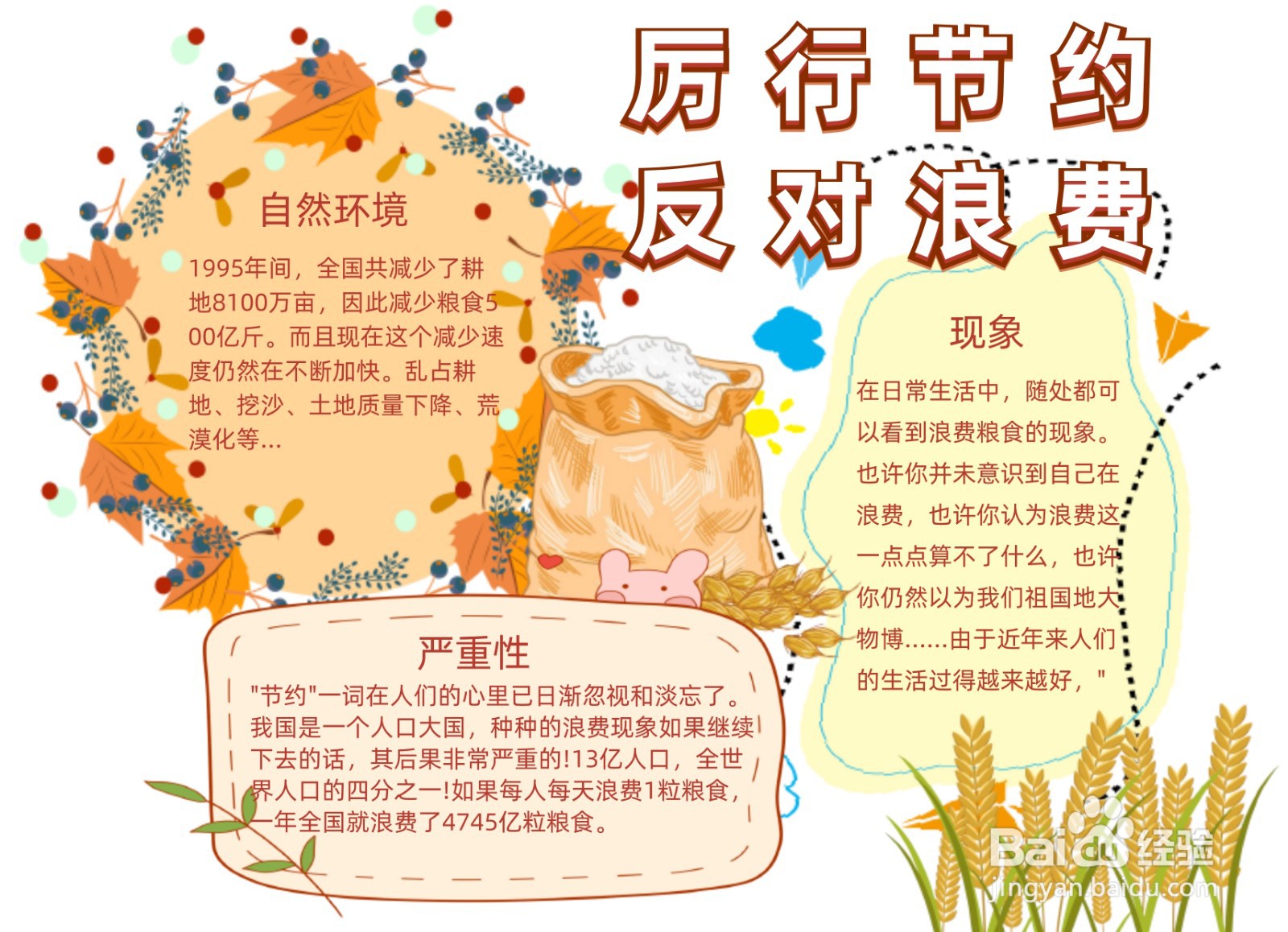 厉行节约反对浪费手抄报