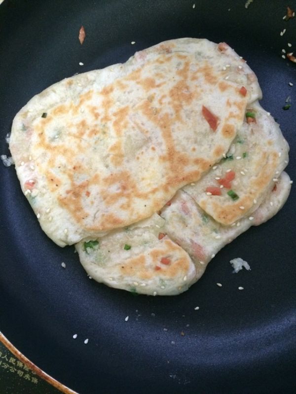 火腿酥脆葱油饼