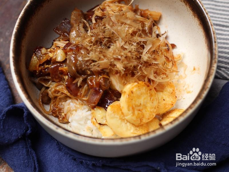 肥牛金针菇日本豆腐盖饭的做法