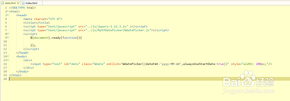 如何利用My97日历控件控制输入框只显示不能选择