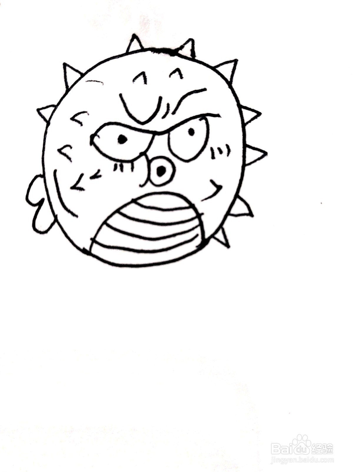 生气的小怪兽线描画怎么画