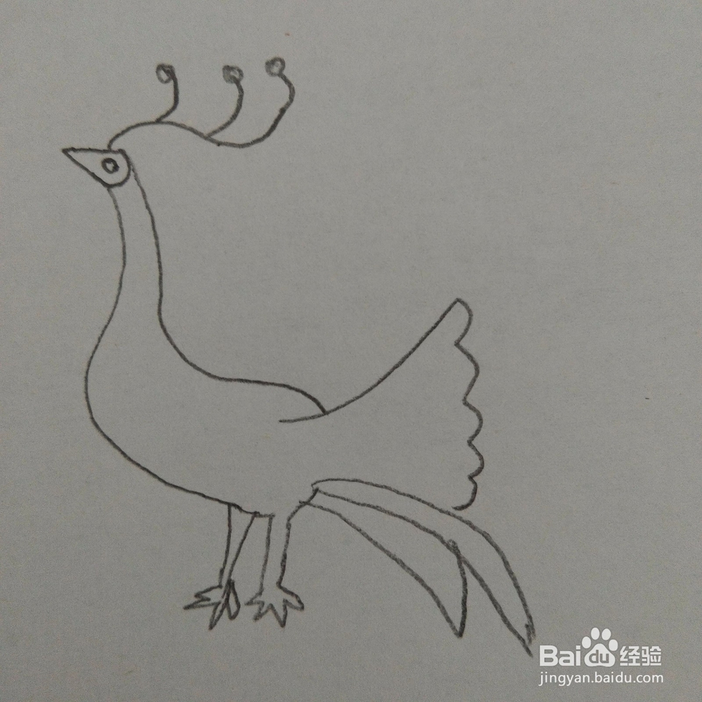 儿童趣味简笔画孔雀的画法