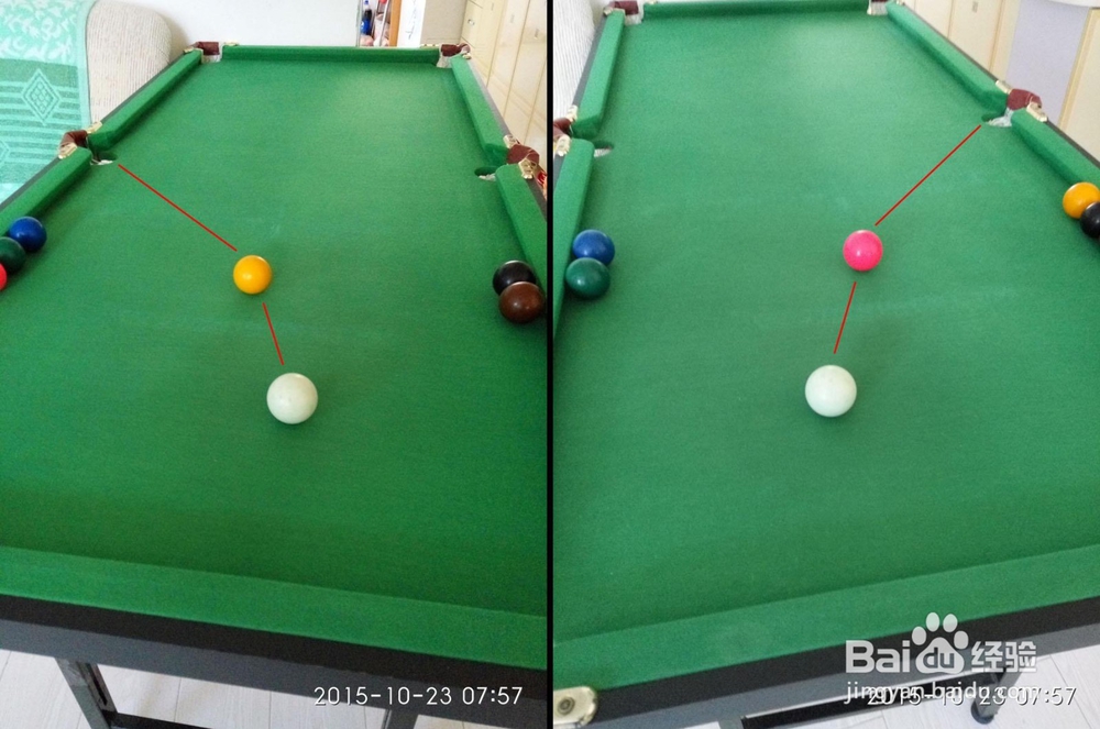 用最低成本练习台球进球点记忆和击球姿势方法