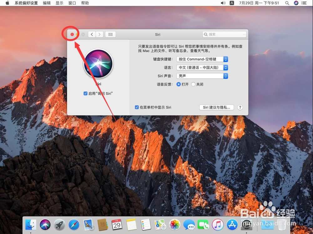 苹果电脑Mac系统如何修改Siri发音男声女声