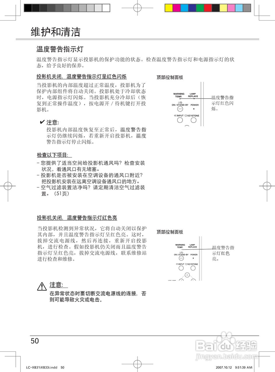 EIKI爱其 LC-XB33I投影机说明书:[5]