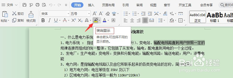 Word文字如何突出显示