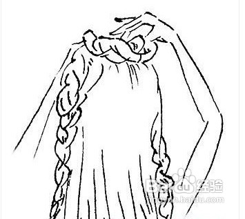 韩式中分辫子新娘盘发