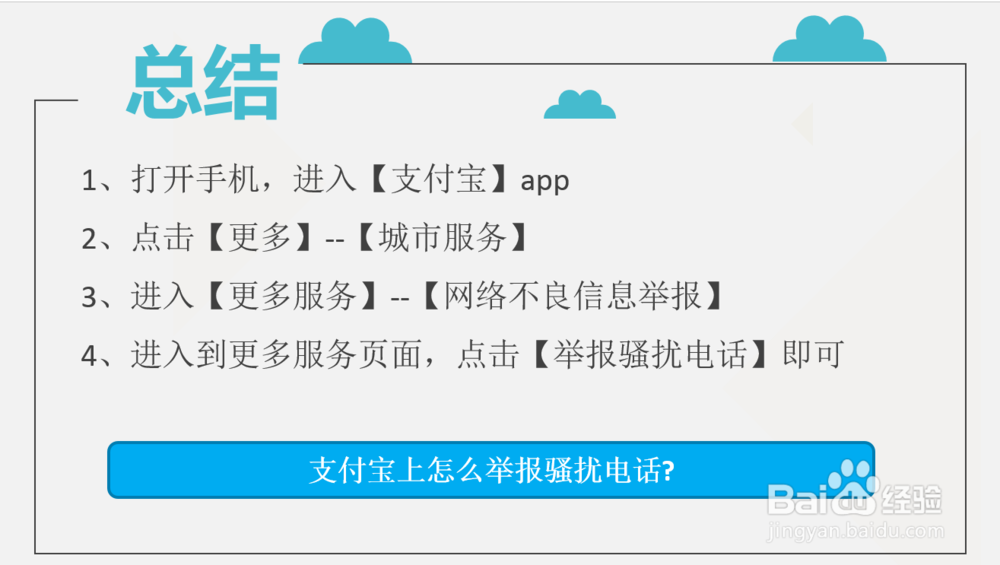 支付宝上怎么举报骚扰电话