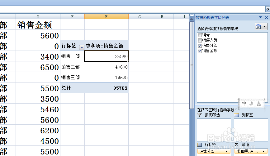EXCEL如何创建数据透视表