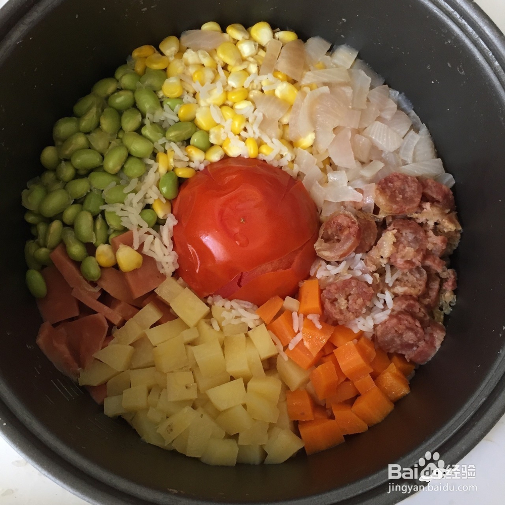 七彩焖饭怎么做