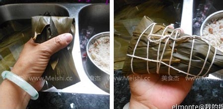 瑶柱花生蛋黄粽的做法