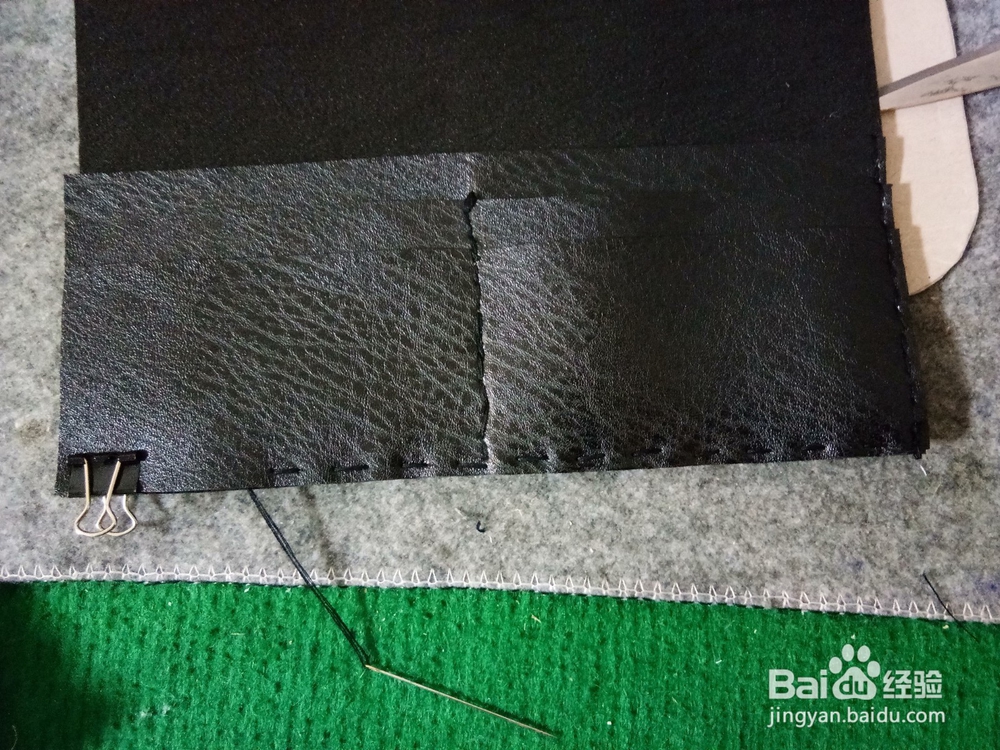 1-17手工缝制女式长款放纸币、塞卡钱包