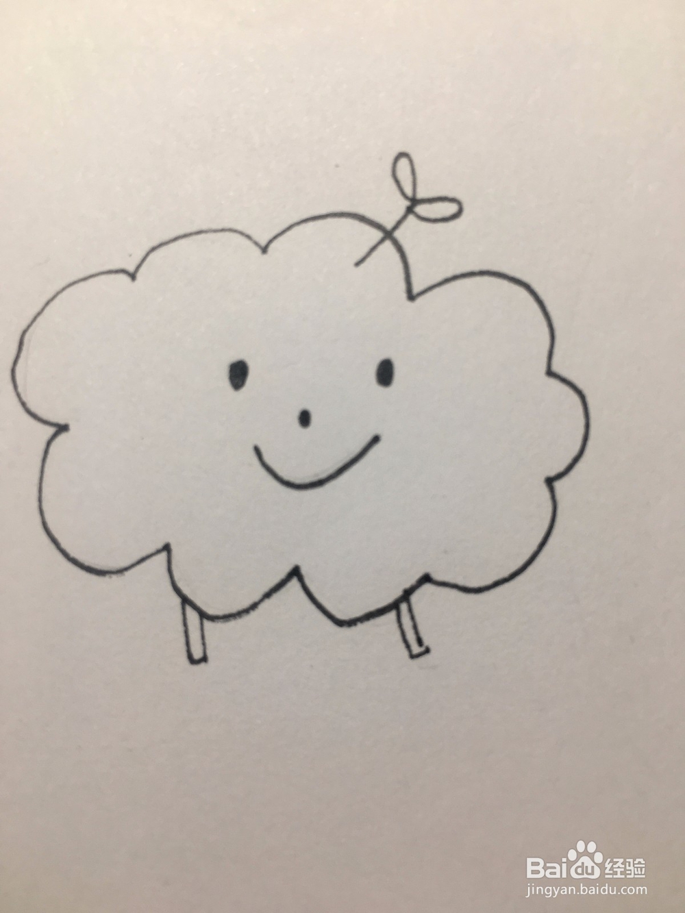 卡爱的卡通云简笔画 卡通云的简单画法 儿童画