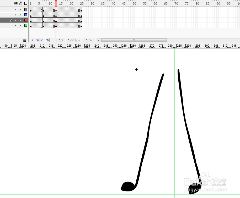 flash制作两条腿一个走路的动作