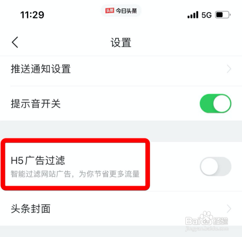 怎样打开今日头条广告过滤功能
