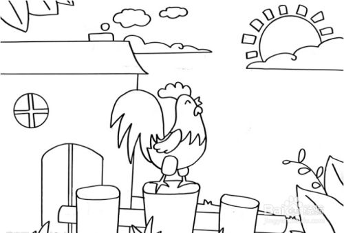 画鸡的诗配画怎么画