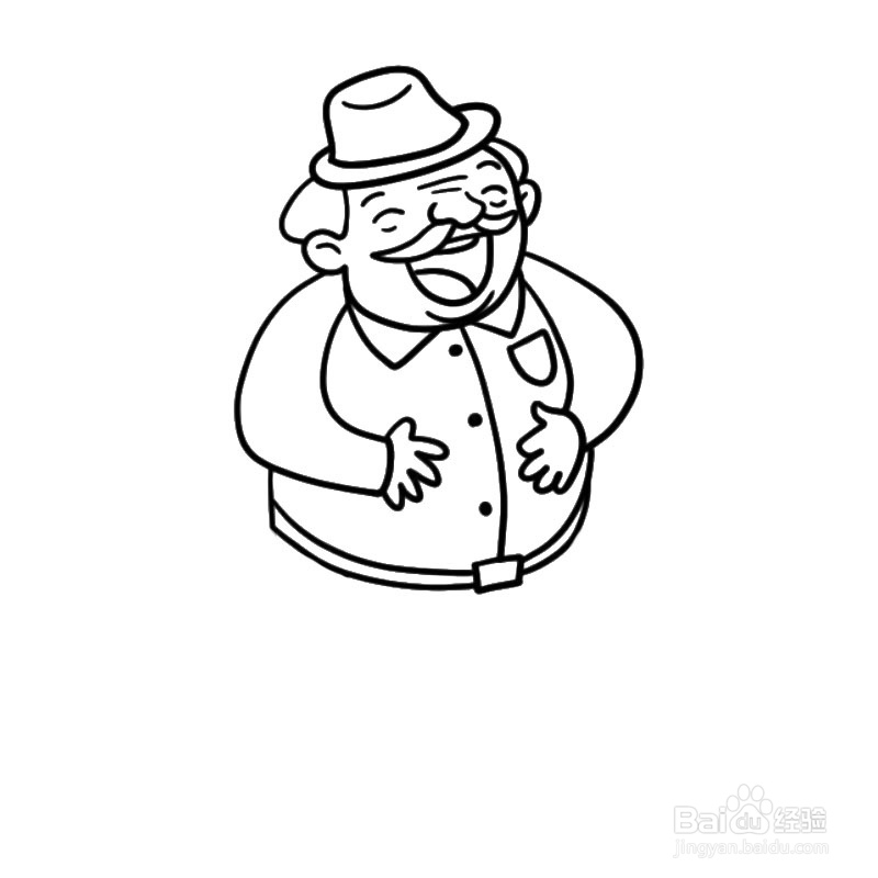 简笔画-如何画Q版叔叔的简笔画