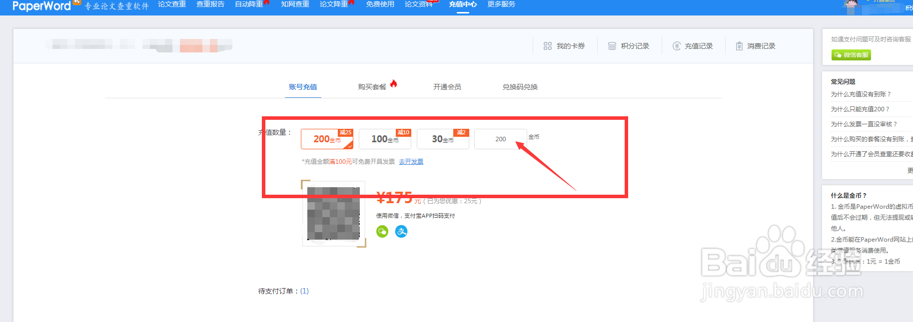 PaperWord官网如何自定义充值金额