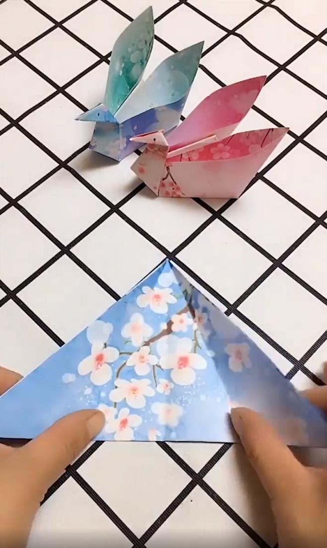 折纸手工小鸟怎么折?