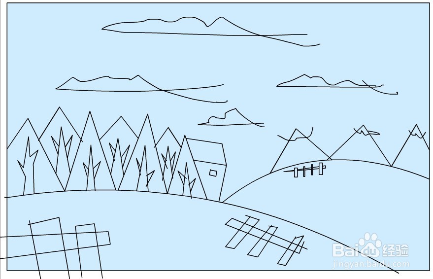 flash画一个农村冬天的场景