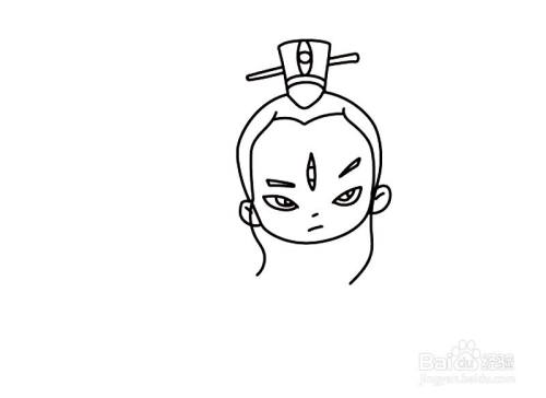 怎么画二郎神的简笔画
