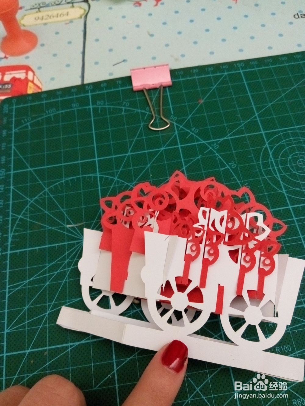 DIY纸雕 立体花车