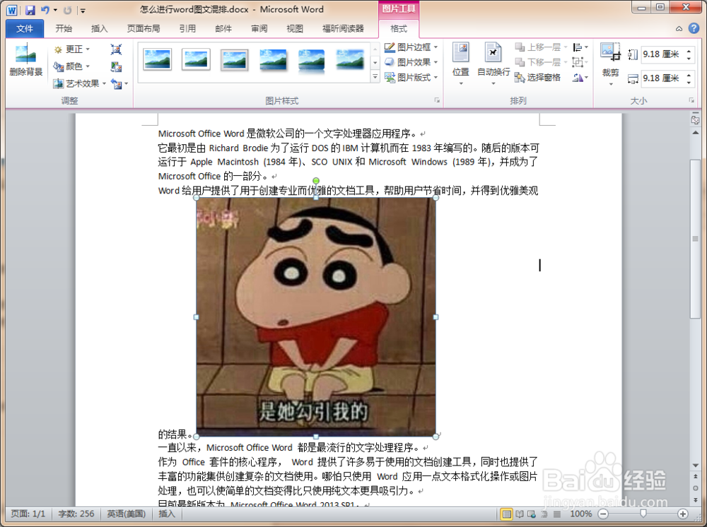 怎么进行word图文混排