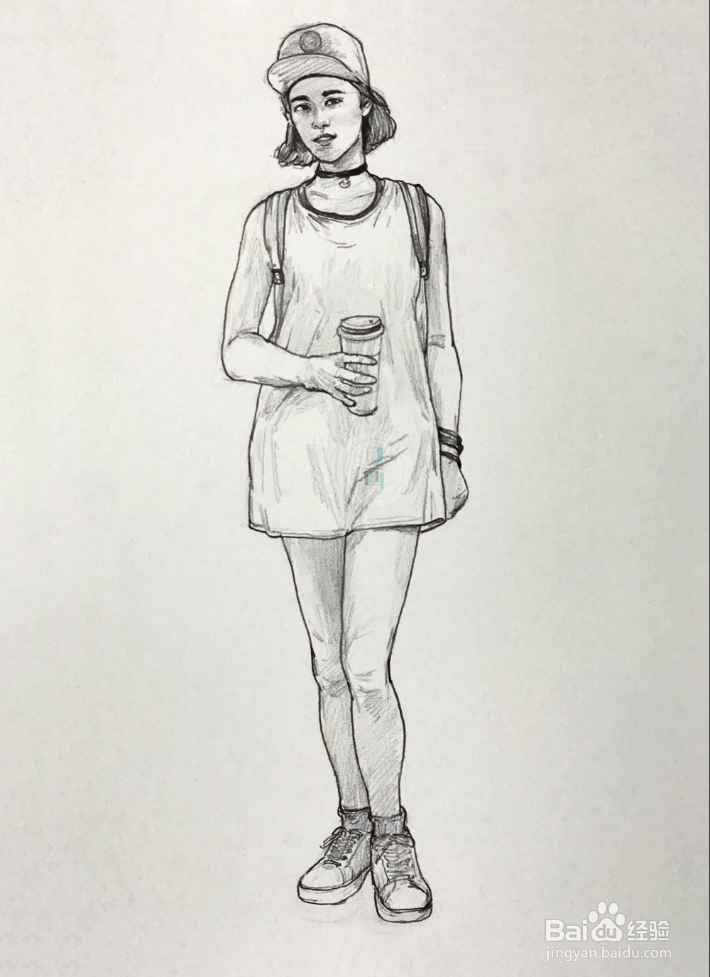 速写教程 | 正面站姿小姐姐