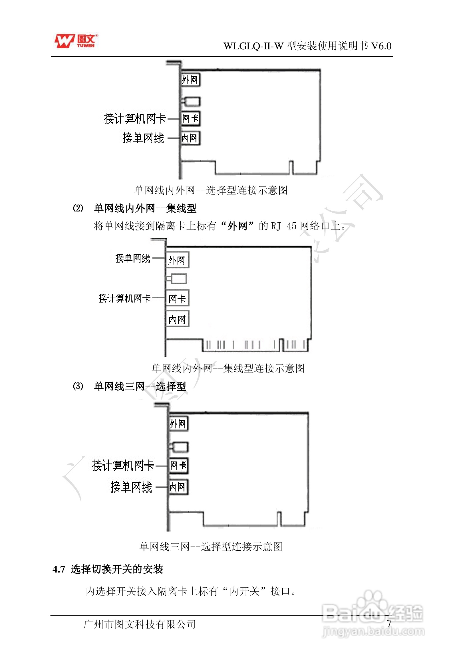 图文隔离卡WLGLQ-II-W型说明书