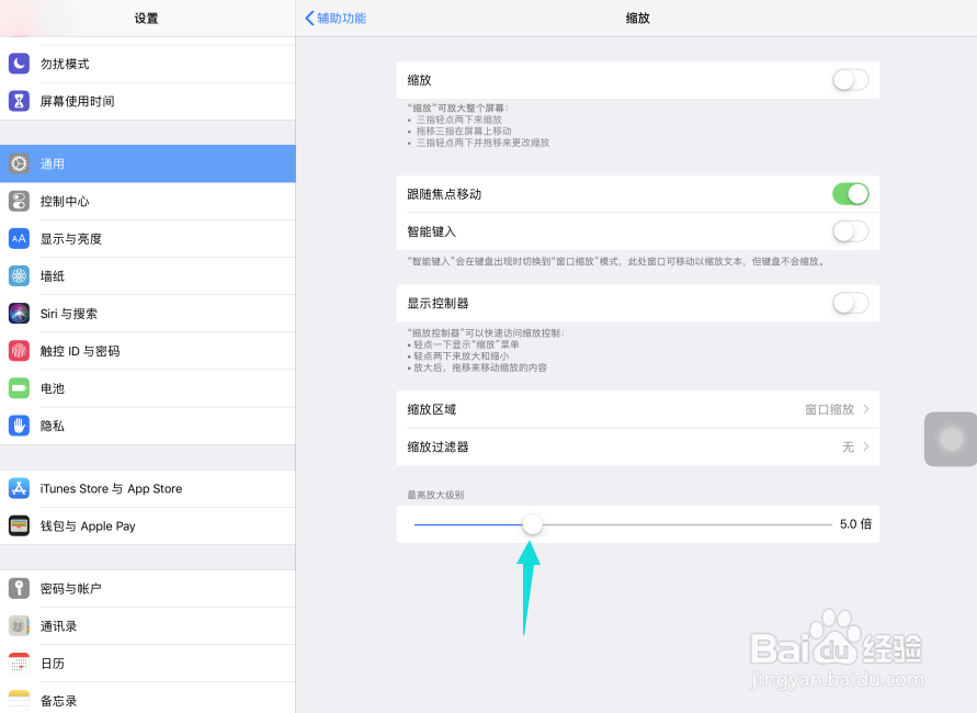 iPad Pro苹果平板电脑缩放怎样设置最高放大级别