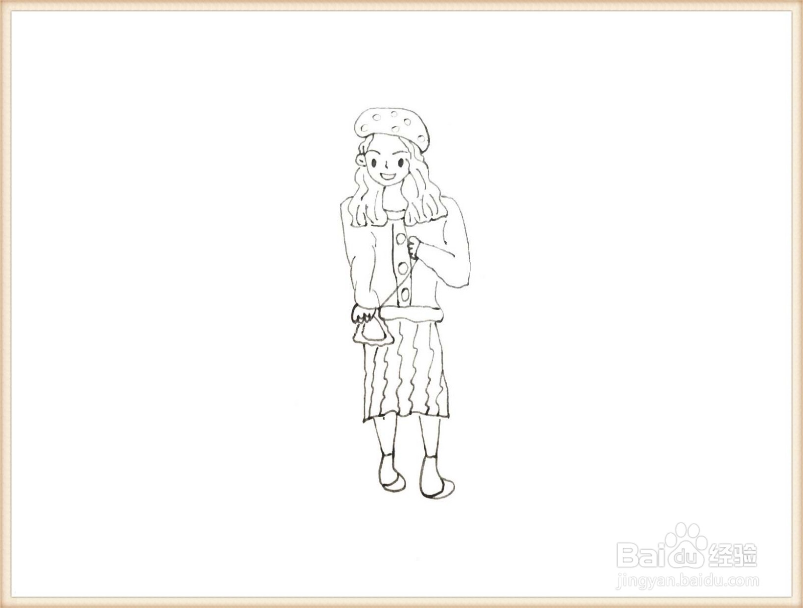 一笔一笔教你画少女全身图简笔画