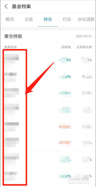 支付宝基金怎么查看某只基金的持仓股