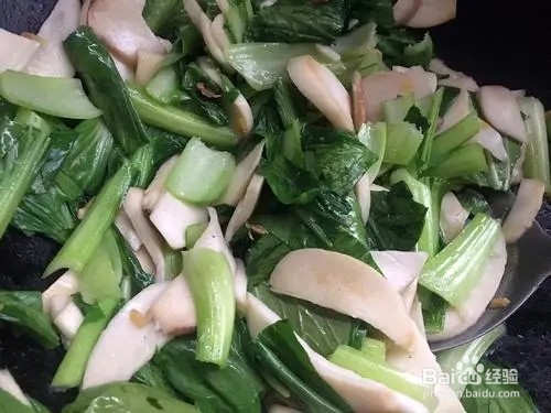 芥菜叶炒杏鲍菇