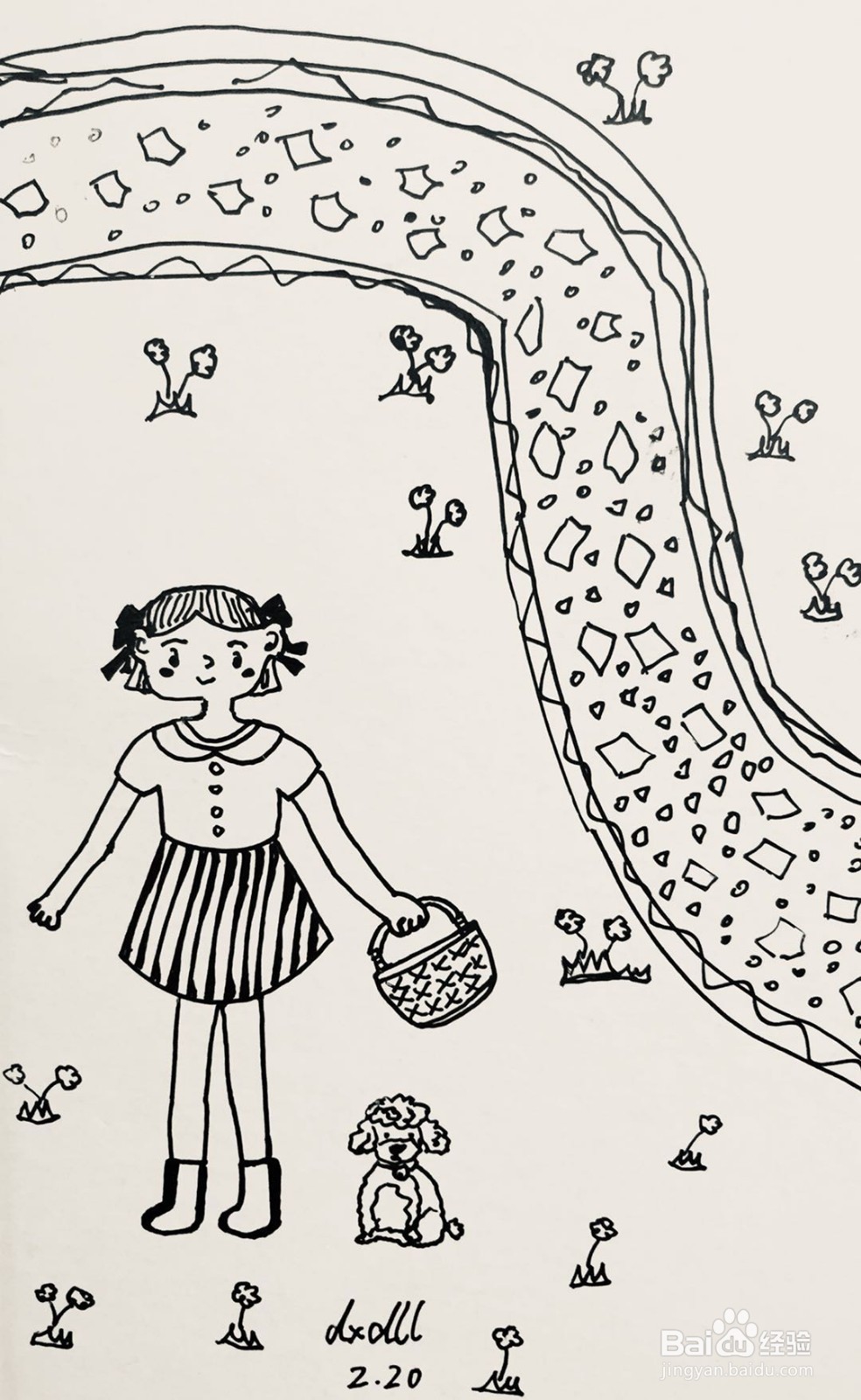 插画教程之郊外的女孩