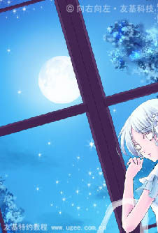 PT与PS结合怎样鼠绘唯美的蓝色卡通女孩