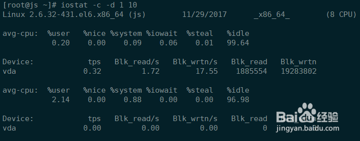centos服务器使用iostat命令