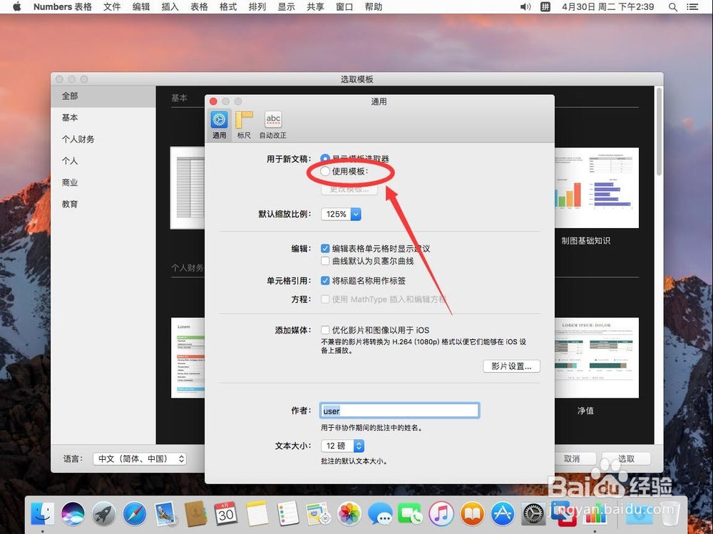 苹果Numbers如何设置打开直接进入表格编辑页面