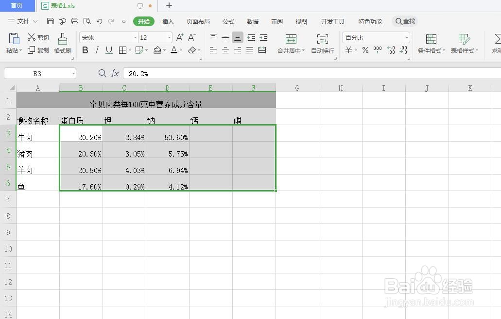 在Excel中怎么为表格应用百分比数字格式?