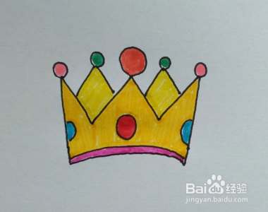 简笔画：用拼音字母“W”画王冠