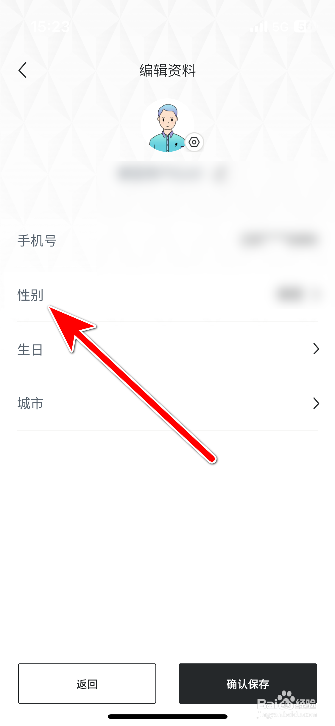睿蓝汽车如何设置个人性别