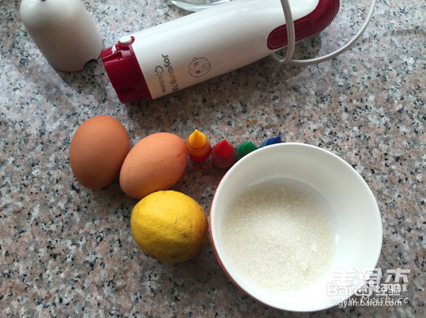 彩虹蛋白糖的做法