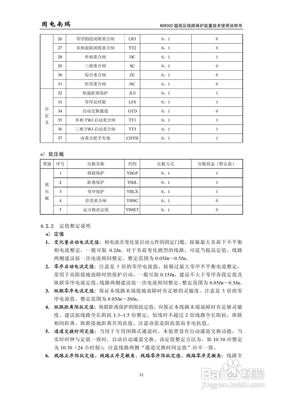 国电南瑞NSR302超高压线路保护装置技术使用说明书:[4]