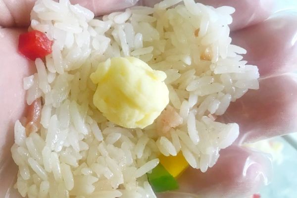 培根彩椒烤饭团